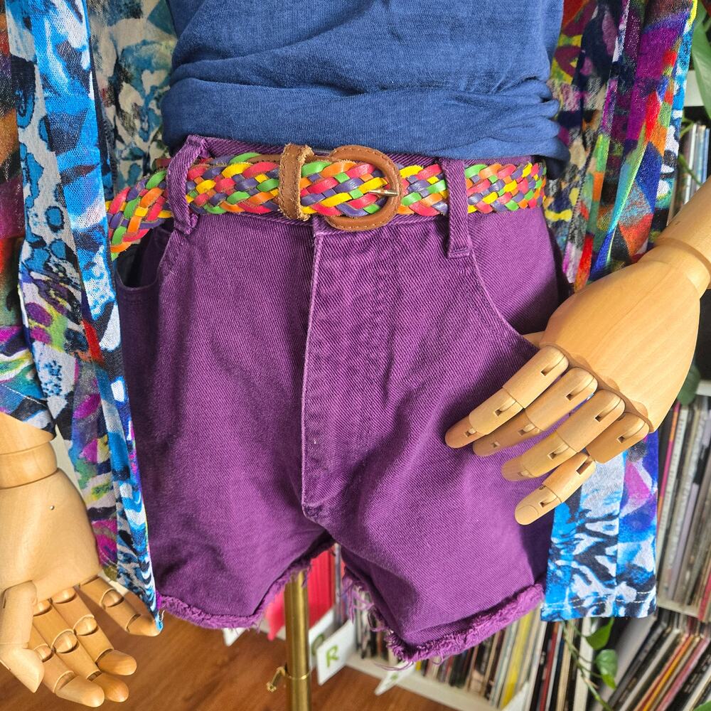 Real leather rainbow braided belt M/L Perfect condition